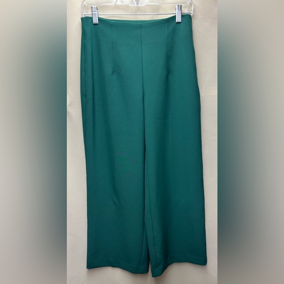 Nine West Women’s Green Pintuck High Rise Wide Leg pants Size 2 - Picture 1 of 5